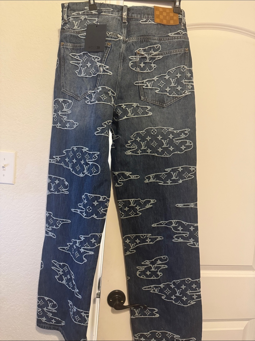 Dark Blue Patterned Men's Jeans